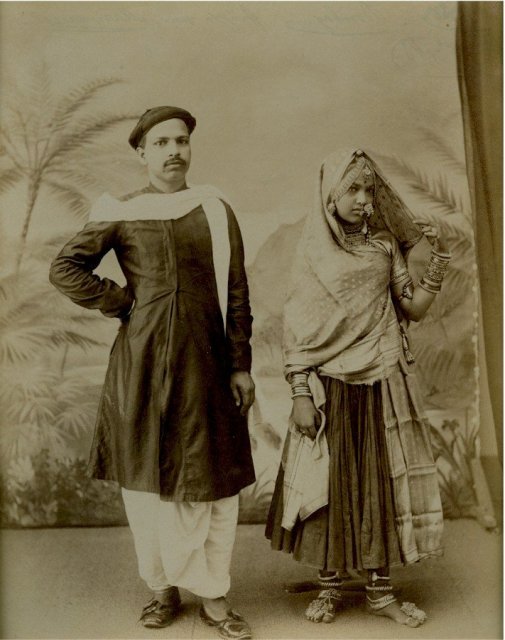 Marwaree Couple -  Bombay (Mumbai) - 1875
