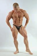 Hot Competitive Male Bodybuilders in Black Posing Trunks