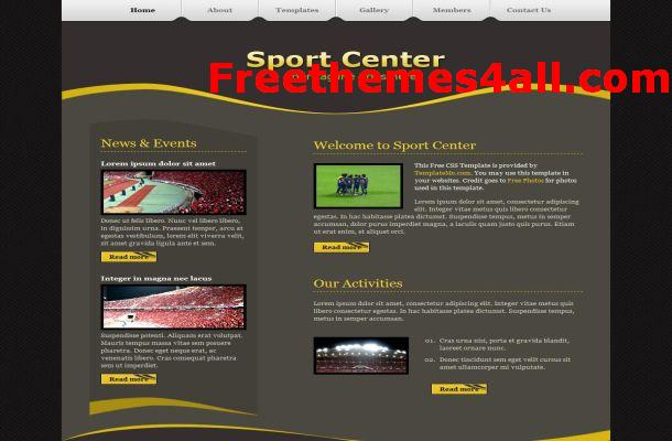 Free CSS Sport Center Website Template Free CSS Sport Center Website Template