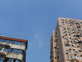 blueish sky in Shanghai