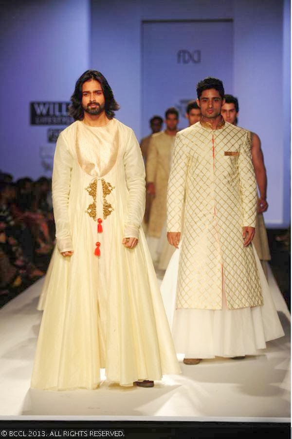 Amit Ranjan walks the ramp for fashion designer Samant Chauhan on Day 2 of the Wills Lifestyle India Fashion Week (WIFW) Spring/Summer 2014, held in Delhi.