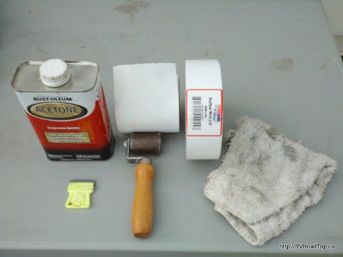 Items needed to install Eternabond RoofSeal on your RV.