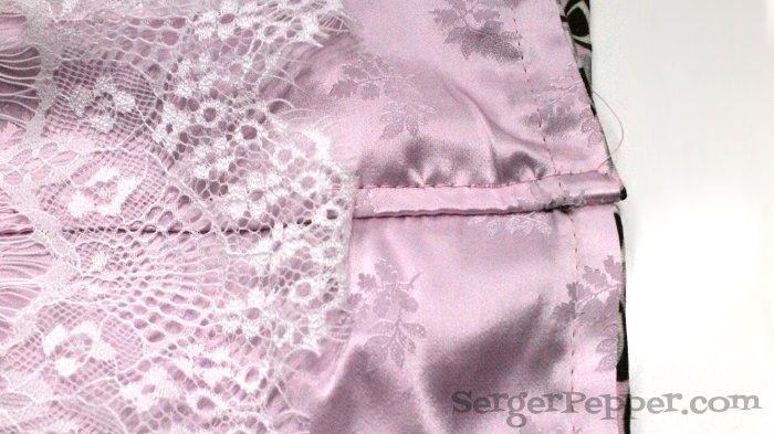 Serger Pepper - Couture Lace Skirt DIY - Guest Post Mabey she Made it  -  french seam: last step