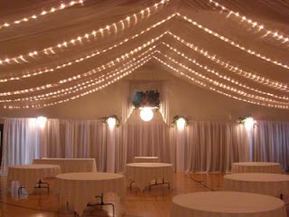Frugal Bride Using Christmas Lights At Wedding Reception