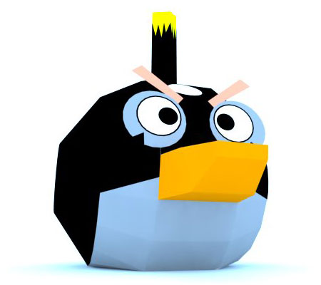 Black Angry Birds Papercraft