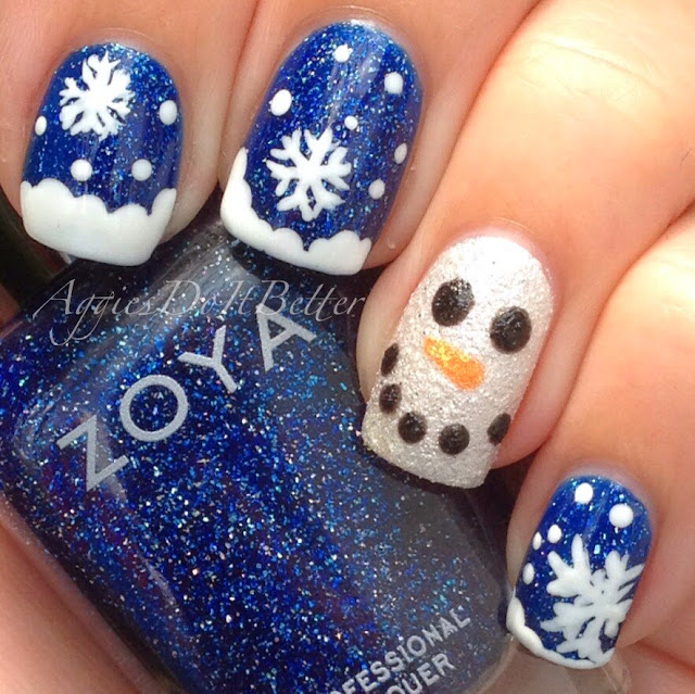 Aggies Do It Better: Snowman nails with Zoya Dream