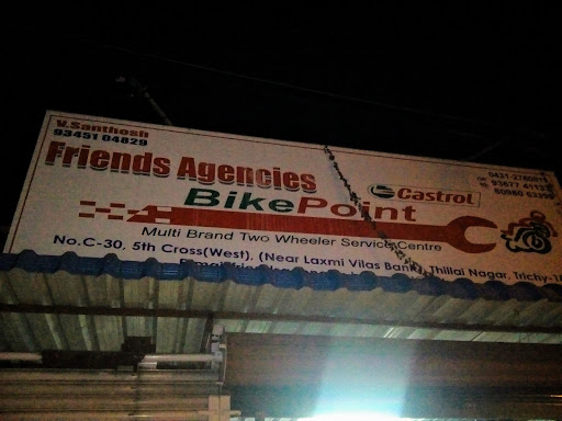 Friends Agencies (Castrol Bike Point), Castrol Bike Point , No. C -30, Near L.V Bank, 5th Cross West, Thillai Nagar, Tiruchirappalli, Tamil Nadu 620018, India, Two_Wheeler_Repair_Shop, state TN