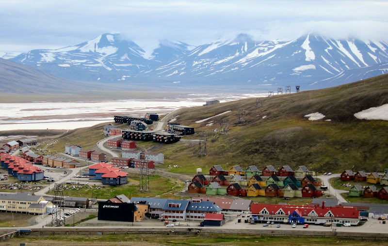 View of Longyearbyen, Norway from above