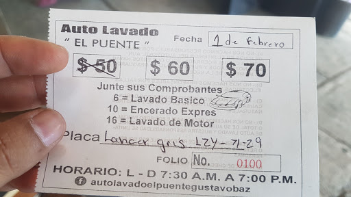 Auto Lavado El Puente, Av. Gustavo Baz Prada 3, El Mirador, 54080 Tlalnepantla, Méx., México, Lavado de coches | EDOMEX