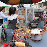 Duck eggs and nom bang pate in Kampong Speu marke