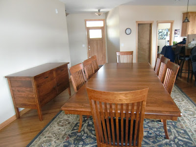 110 x 48 Inch Montreal Table, Lancaster Chairs and Lancaster Sideboard in Antique Cherry