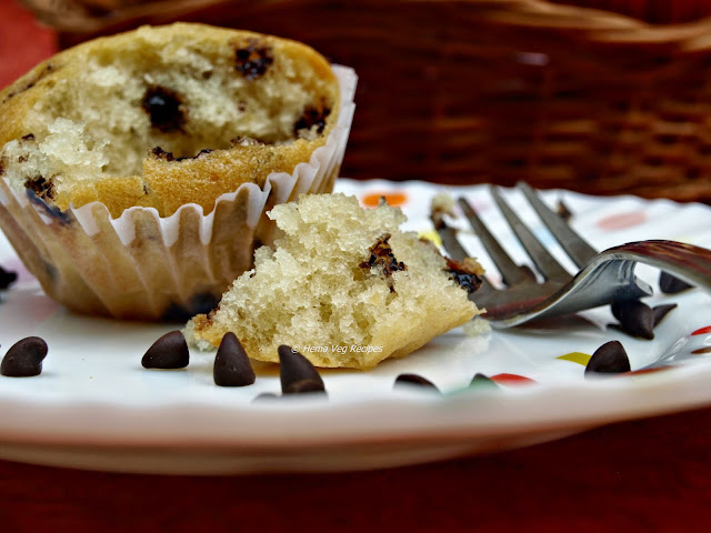 Eggless Chcolate Chips Muffins