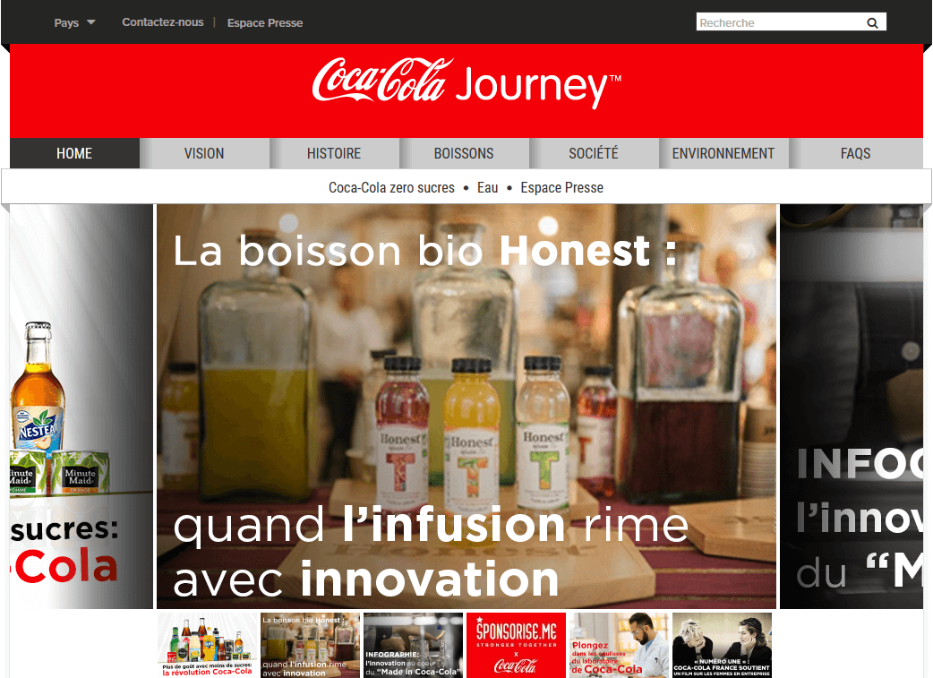 wordpres trên Coca Cola France