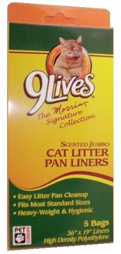 9 Lives Scented Jumbo Cat Litter Pan Liners - 5 Bags