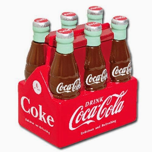  Ceramic Coca-Cola Cookie Jar Six Pack of Bottles
