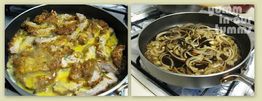 Katsudon pork cutlet and egg