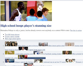 improperly rendered Yahoo page