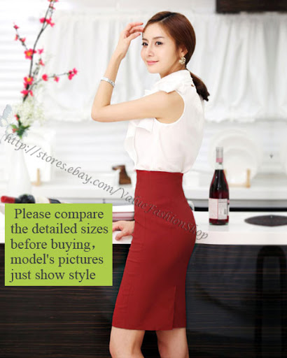 Womens Fitted Business Bodycon Short Career High Waist Pencil Skirt | eBay