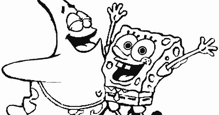 Patrick and Spongebob Play Together Coloring Pages