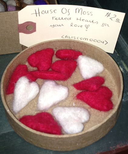 Felted hearts for your love – spotted and submitted by Darren L.