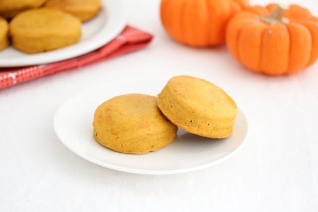 photo of two pumpkin biscuits on a plate
