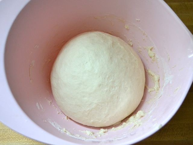 dough placed back in bowl and allowed to rise 