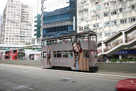 Tram in Hong Kong with Esprit advertising