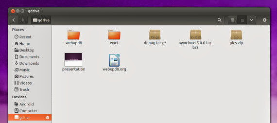 Cómo tener a Google Drive como unidad de disco en Ubuntu