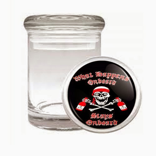  Pirate Skull Crossbones Liquor Odorless Air Tight Medical Glass Jar D-080