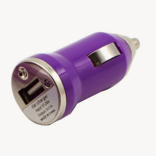 ChineOn USB Car Charger Adapter for iPod iPhone 4 5 HTC Galaxy S4 S3 S2(Purple)