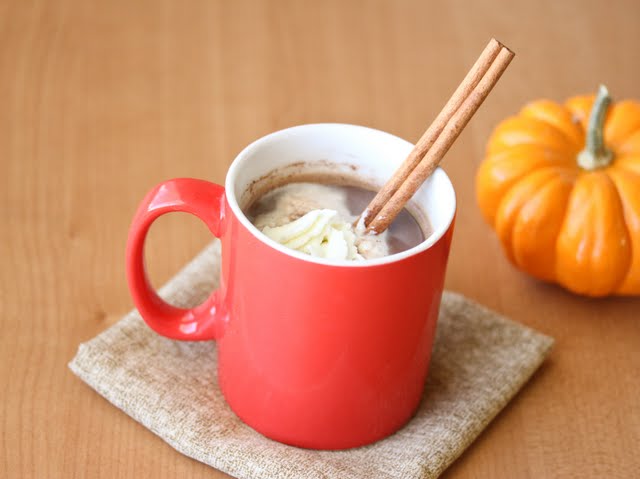 photo of pumpkin hot chocolate with whipped cream
