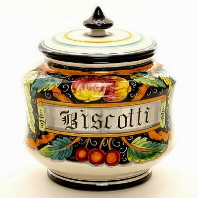  TUSCANY FONDO NERO: Biscotti Jar [#4008-TFN]