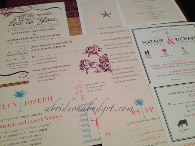 Need help deciding on your wedding invitations? Find out how to get free wedding invitations at www.abrideonabudget.com. These can help you decide on style and wording.