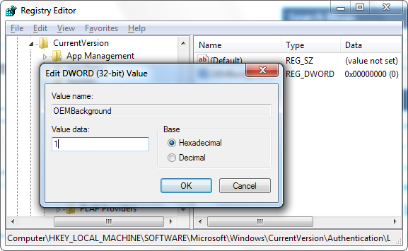 OEMBackground and DWORD