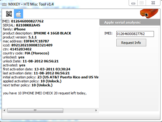 HTI ONLINE SERVICES - iPhone IMEI Check - HTI Misc Tool 1.4 HTI+iPhone+IMEI+check