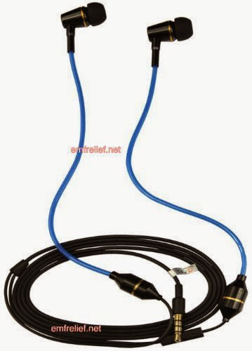  Deluxe Radiation Free Headset: Air Tube Patent With Microphone, Blue Metal