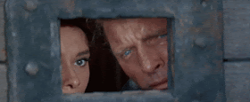 Animated gif of Audrey Hepburn and Burt Lancaster in The Unforgiven