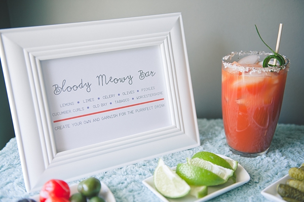 Cat themed bloody meowy signature cocktail for wedding ideas