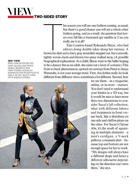 Ymre Stiekema & Junya Watanabe - US Vogue - September 2012
