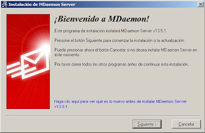 Instalar MDaemon 13.5.1 en un equipo con Windows Server 2008 R2