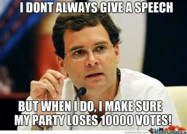 I dont always give speech: Rahul Gandhi !! Why Congress loss election !! whatsapp meme of rahul 