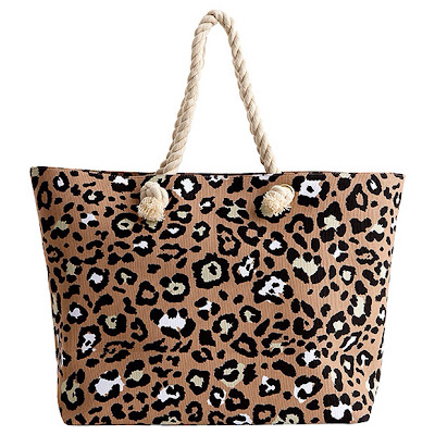 Leopard beach bag