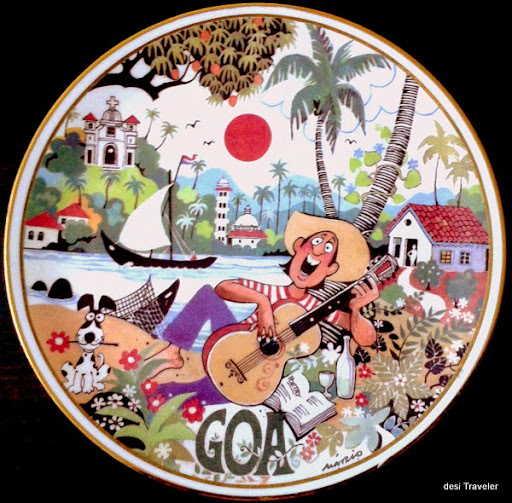 Mario Miranda cartoon tile Goa