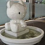 In the Lever House courtyard - Hello Kitty fountains...crying tears