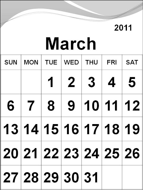 2011 calendar template march. calendar 2011 printable