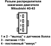 Разьем распределителя зажигания двигателя Mitsubishi 4G-63