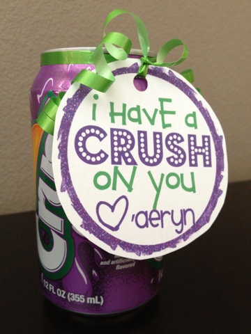 I have a Crush on You soda Can Valentine Free Printable