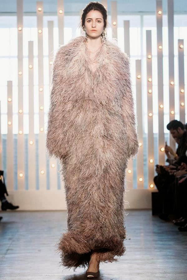 A model presents a creation from the Jenny Packham Fall 2014 collection during New York Fashion Week February 11, 2014.