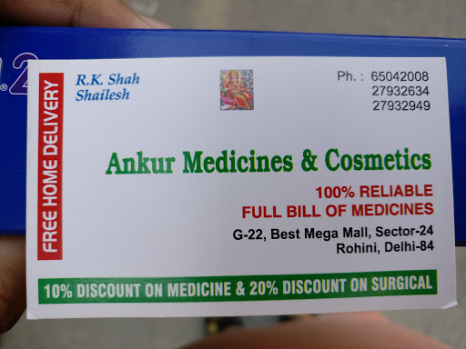 Ankur Medicines & Cosmetics, G-22, Best Mega Mall, Sec. 24, Rohini, Delhi 110085, India, Chemist, state DL