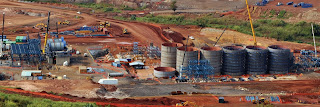 Vue d’une usine de Kibali Gold Mining en construction . Ph/ Droits Tiers.